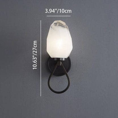 Brass Geometrical Glass Shade 1-Light Wall Sconce Lamp