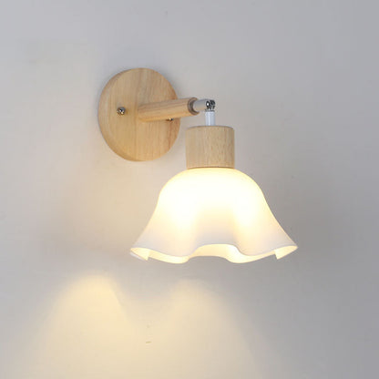 Japanese Flower Pleated 1-Light Wall Sconce Lamp