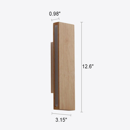 Japanese Minimalist Log Rectangular LED Wall Sconce