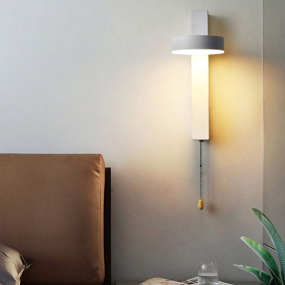Wrought Iron Acrylic Pull Wire Switch LED Wall Sconce Lamp