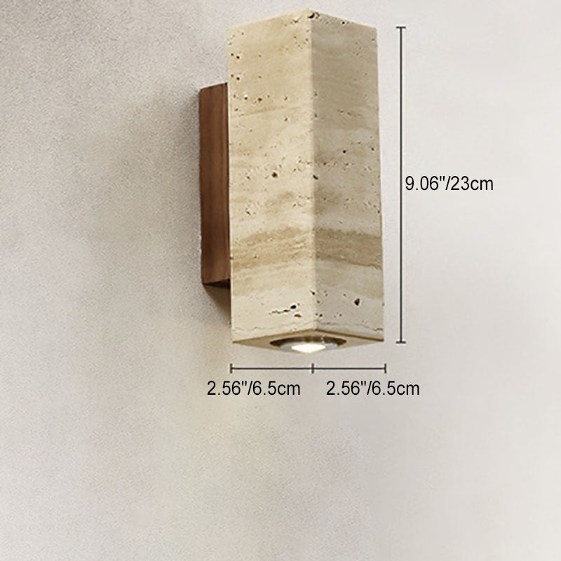 Japanese Rubber Wood 1-Light Spotlight Wall Sconce Lamp
