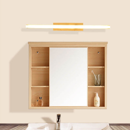 Nordic Minimalist Log Strip Vanity Light LED Wall Sconce Lamp