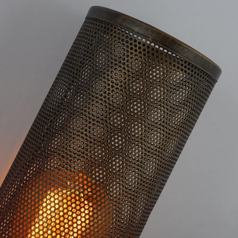 Vintage Cylinder Pipe Metal Mesh 1-Light Wall Sconce Lamp