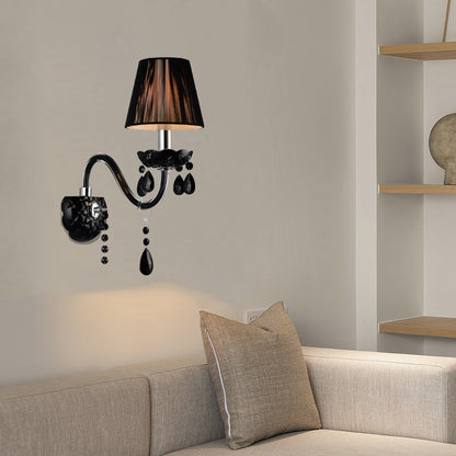 Round Petal Shaped Crystal Glass 1/2 Light Wall Sconce Lamp