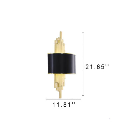 Modern Fabric Hardware Column 2-Light Wall Sconce Lamp