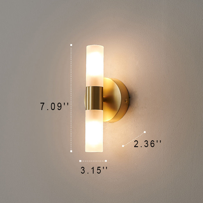 Column Acrylic Brass 1/2/4 Light LED Wall Sconce Lamp