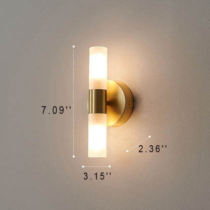 Column Acrylic Brass 1/2/4 Light LED Wall Sconce Lamp