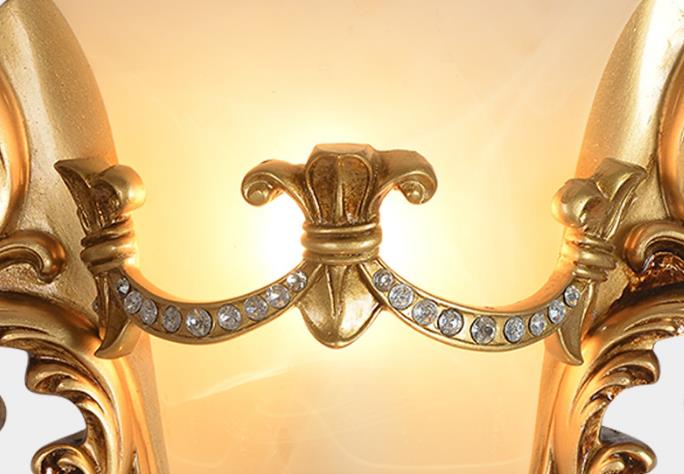 European Flared Carving Resin 1-Light Wall Sconce Lamp