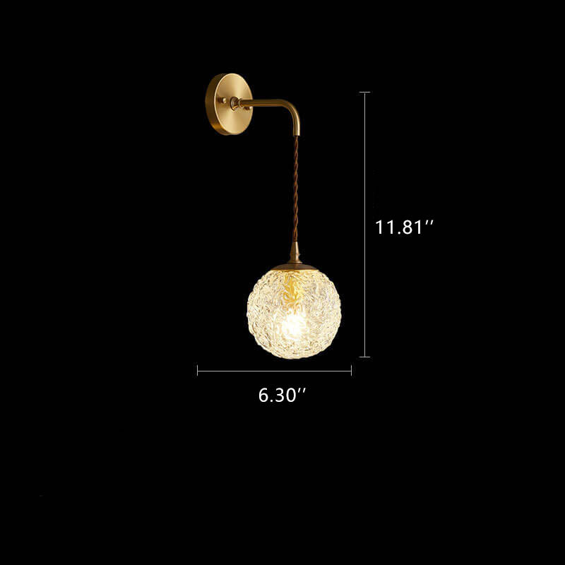 Modern Snowflake Crystal Globe 1-Light Wall Sconce Lamp