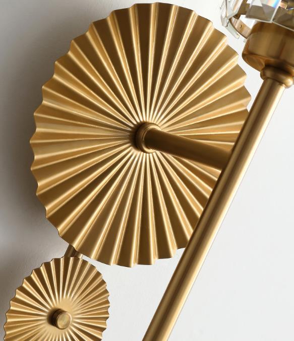 Luxury Crystal Column Round Base 1-Light Wall Sconce Lamp