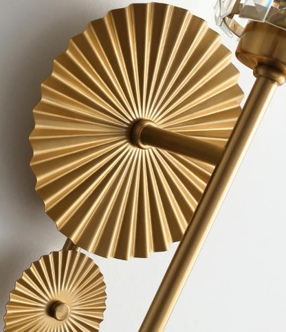 Luxury Crystal Column Round Base 1-Light Wall Sconce Lamp