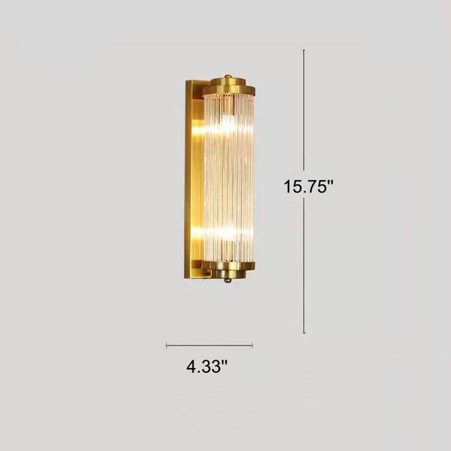 Crystal Cylinder Column Rotation 2-Light Wall Sconce Lamp