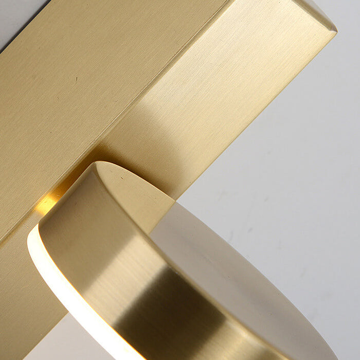 Luxury Square Brass Suspension Chain LED Wall Sconce Lamp