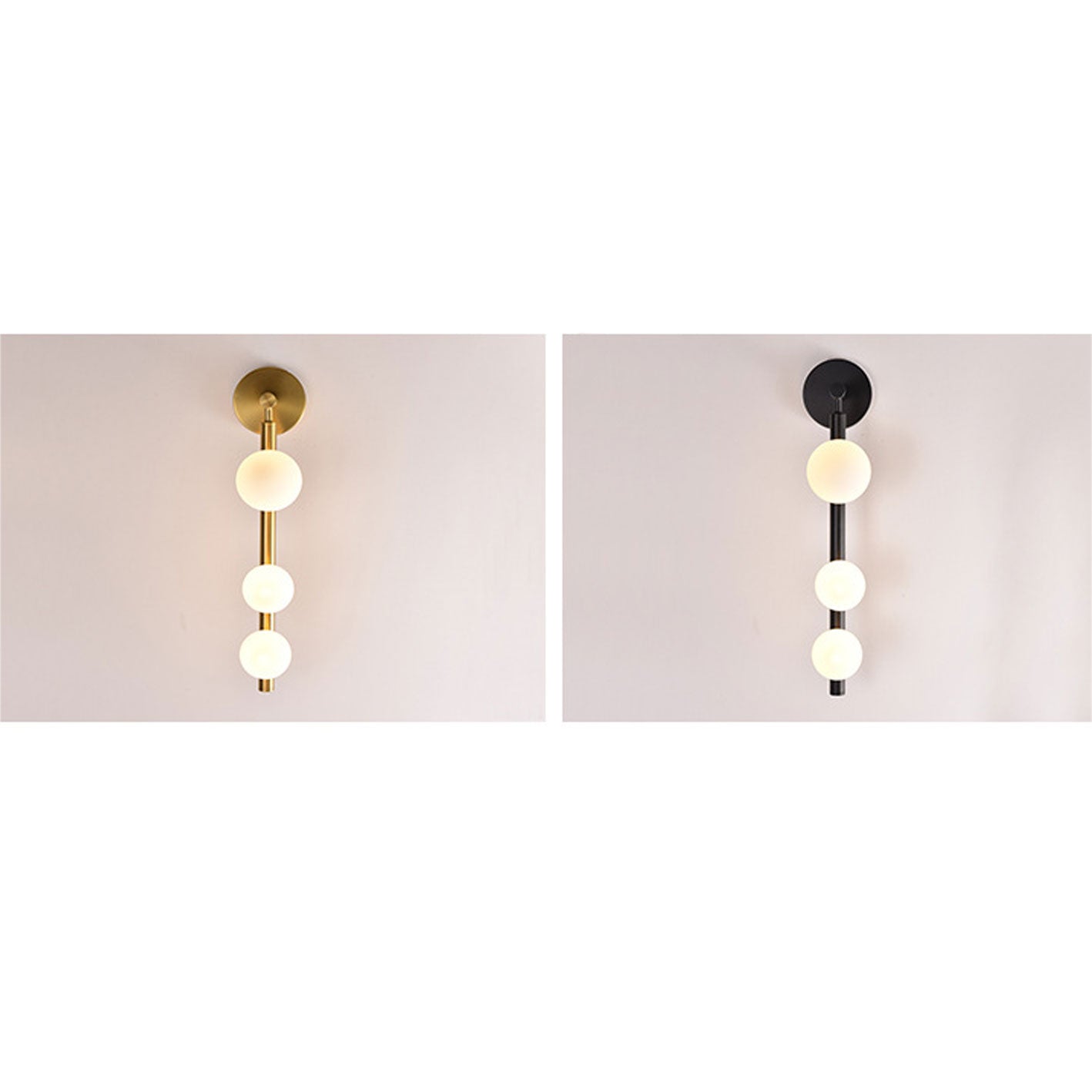 Light Luxury Iron Glass Round 3-Light Wall Sconce Lamp