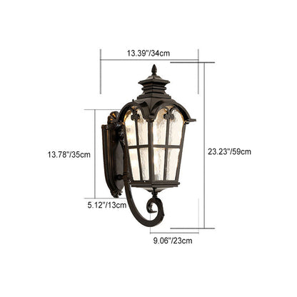Waterproof Glass Cylinder Ripple 1-Light Wall Sconce Lamp