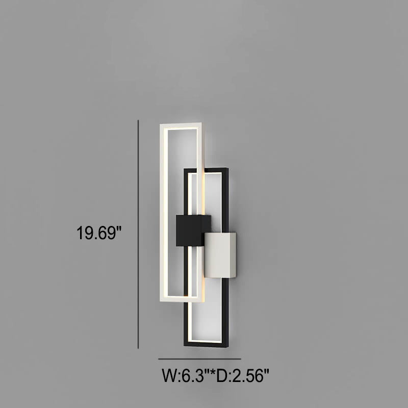 Minimalist Square Frame Iron Silicone LED Wall Sconce Lamp
