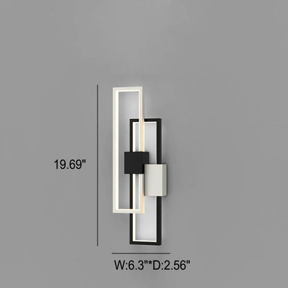 Minimalist Square Frame Iron Silicone LED Wall Sconce Lamp