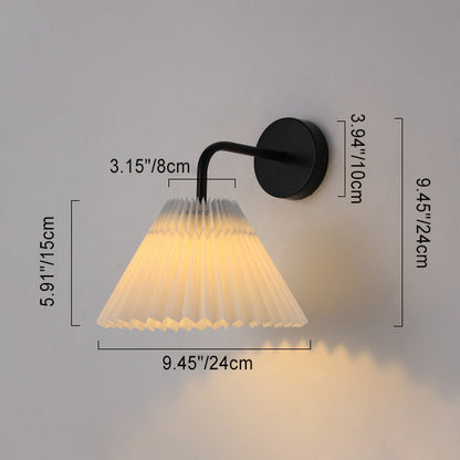 Simplicity Cone Iron Fabric 1-Light Wall Sconce Lamp