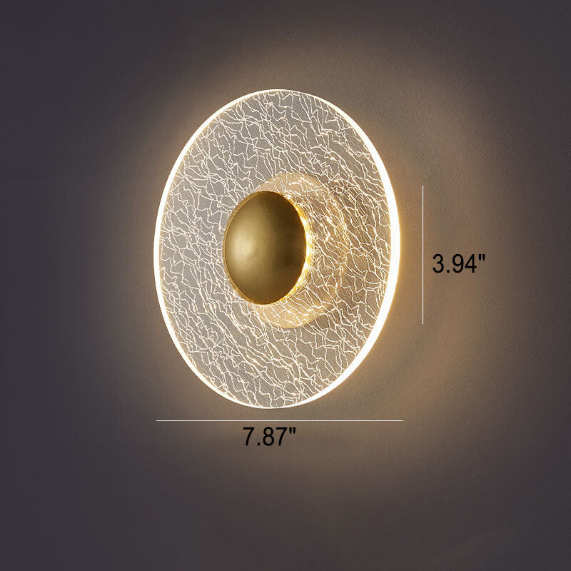 Light Pattern Round Iron Acrylic LED Wall Sconce Lamp
