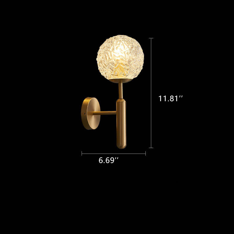 Modern Snowflake Crystal Globe 1-Light Wall Sconce Lamp