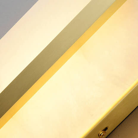 Chinese Marble Square Brass 1-Light LED Wall Sconce Lamp