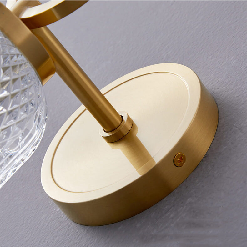 Luxury Crystal Brass Hanging Ring 1-Light Wall Sconce Lamp
