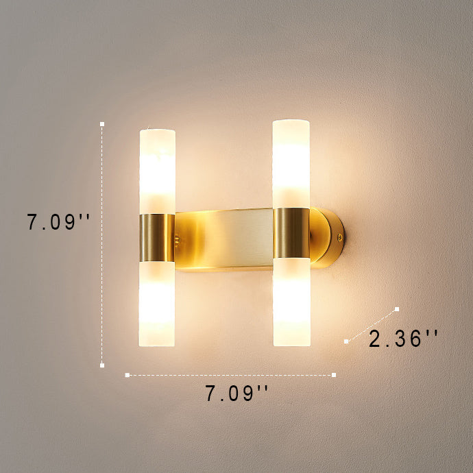Column Acrylic Brass 1/2/4 Light LED Wall Sconce Lamp
