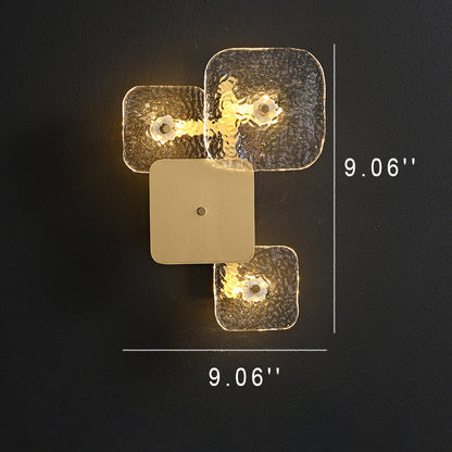 Post-modern Brass Patchwork Square LED Wall Sconce Lamp