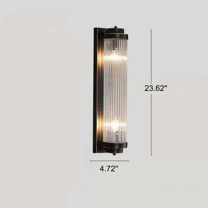 Crystal Cylinder Column Rotation 2-Light Wall Sconce Lamp
