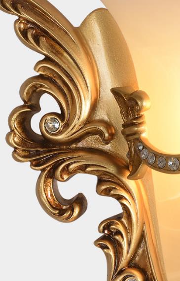 European Flared Carving Resin 1-Light Wall Sconce Lamp