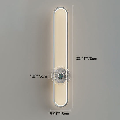 Minimalist Long Oval Hardware Aluminum LED Wall Sconce Lamp