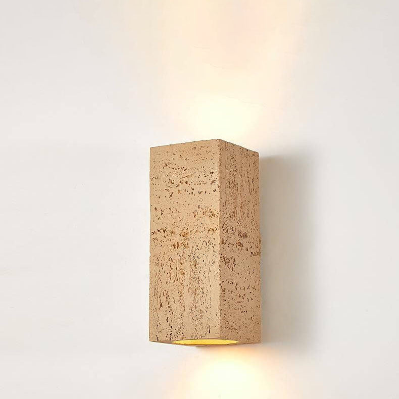 Wabi-sabi Square Column Hand Sculpted LED Wall Sconce Lamp