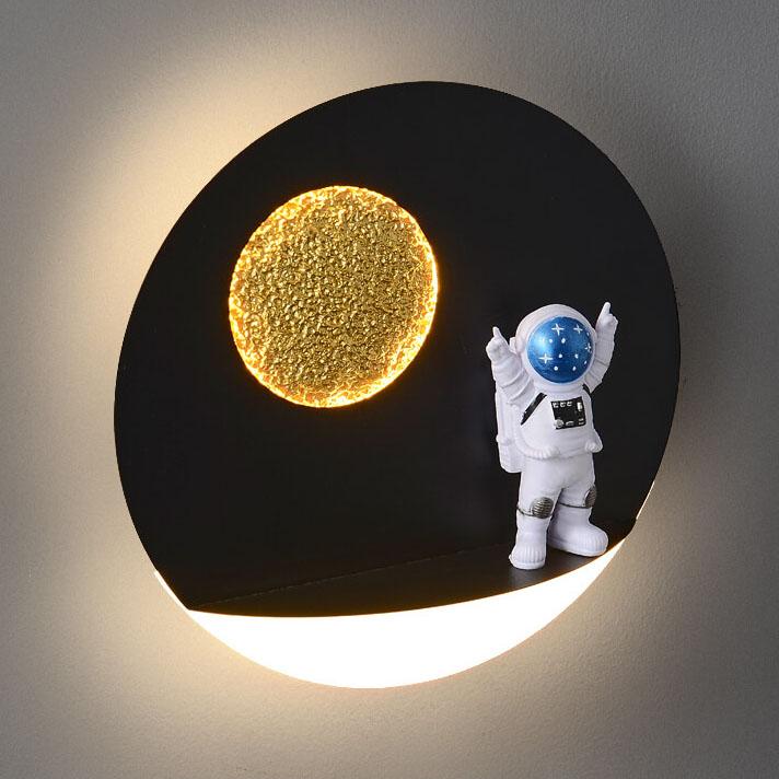 Astronaut Resin Acrylic 1-Light LED Circle Wall Sconce Lamp