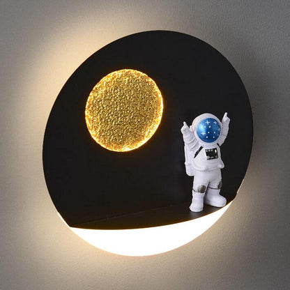 Astronaut Resin Acrylic 1-Light LED Circle Wall Sconce Lamp