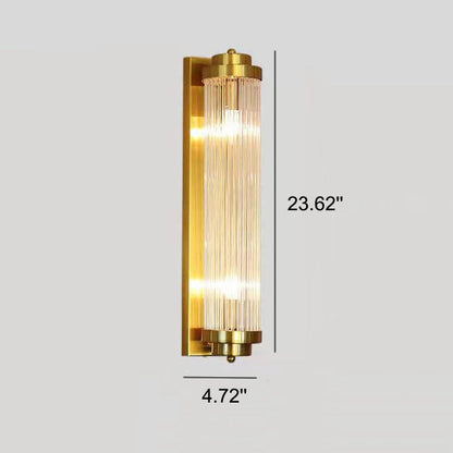 Crystal Cylinder Column Rotation 2-Light Wall Sconce Lamp