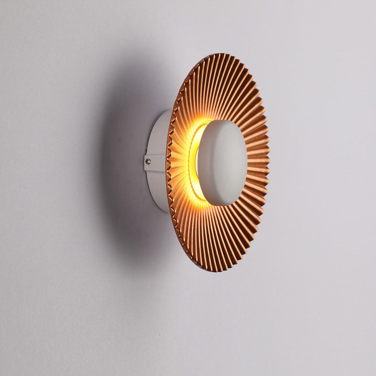 Round Shell Textures Aluminum 1-Light LED Wall Sconce Lamp