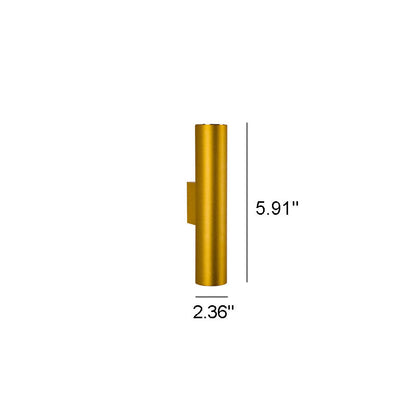 Simple Aluminum Cylindrical 2-Light LED Wall Sconce