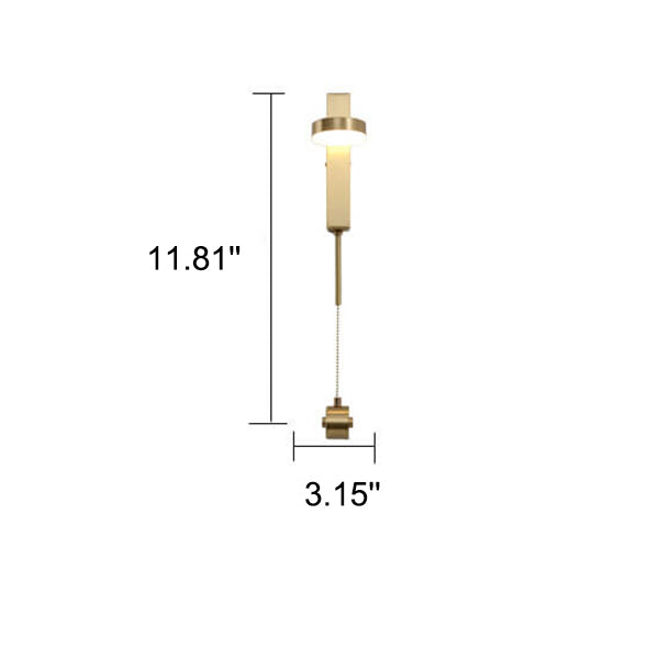 Luxury Square Brass Suspension Chain LED Wall Sconce Lamp