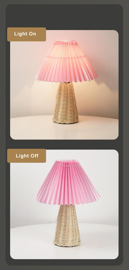 Vintage Pleated Fabric Table Lamp