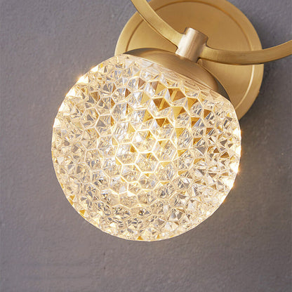 Luxury Crystal Brass Hanging Ring 1-Light Wall Sconce Lamp