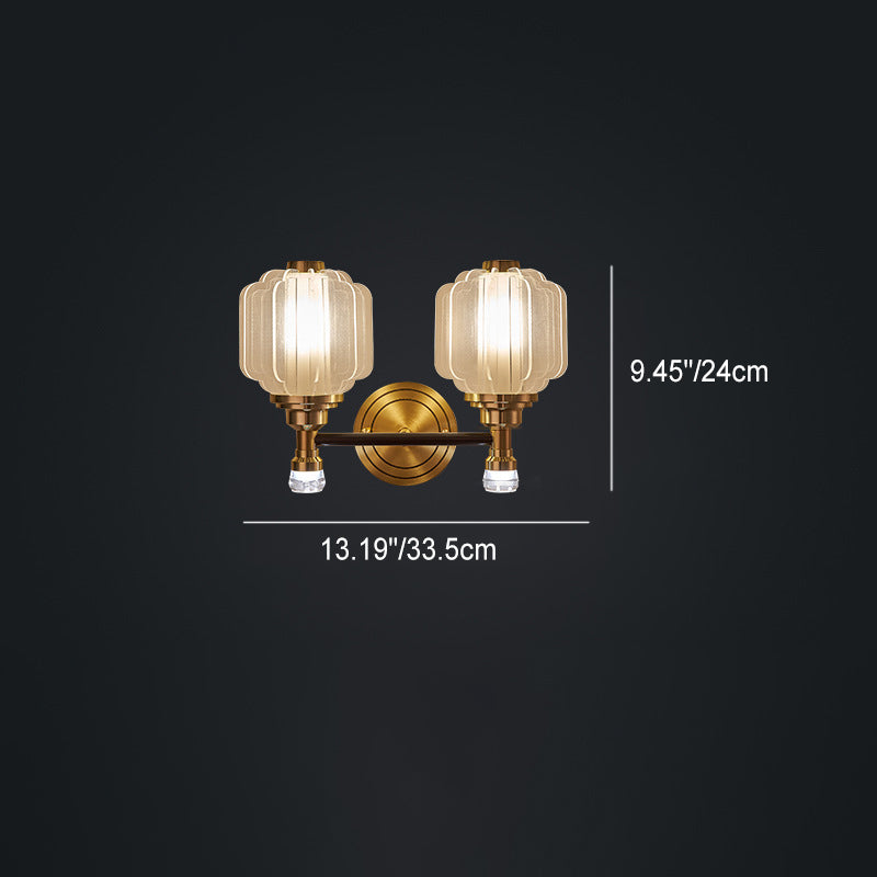 Scandinavian Glass Copper 1/2 Light Wall Sconce Lamp