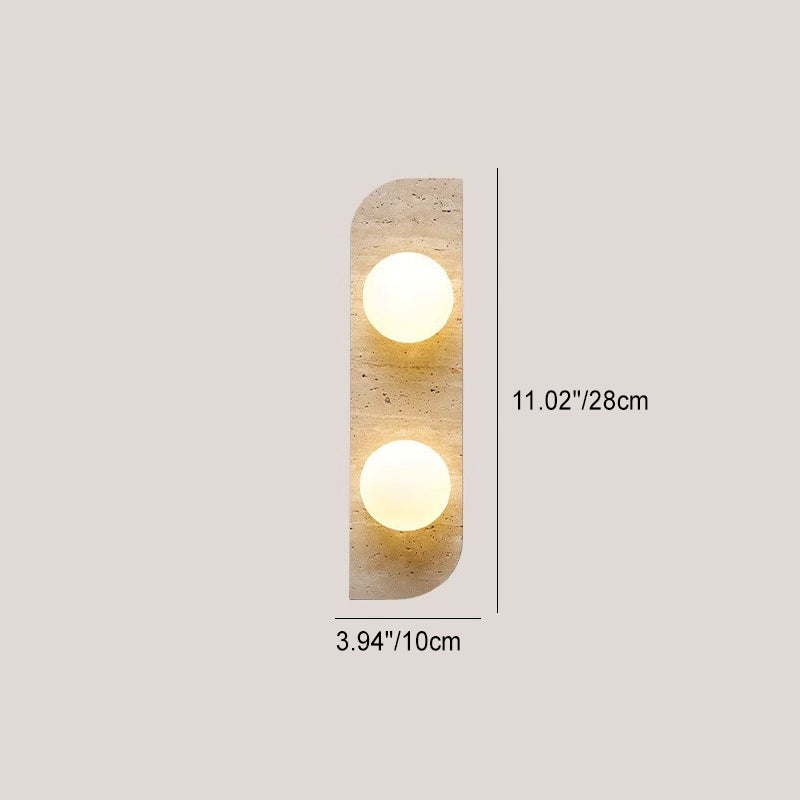 Rectangular Stone Glass 1/2/3 Light Wall Sconce Lamp