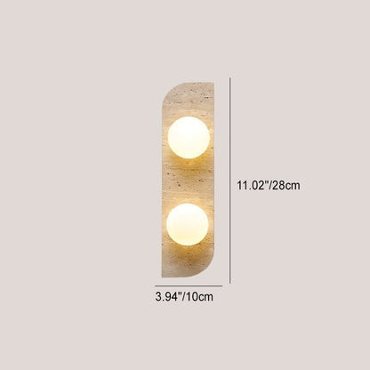Rectangular Stone Glass 1/2/3 Light Wall Sconce Lamp