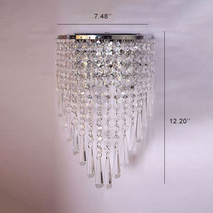 Modern Luxury Crystal Tassel 2-Light Wall Sconce Lamp