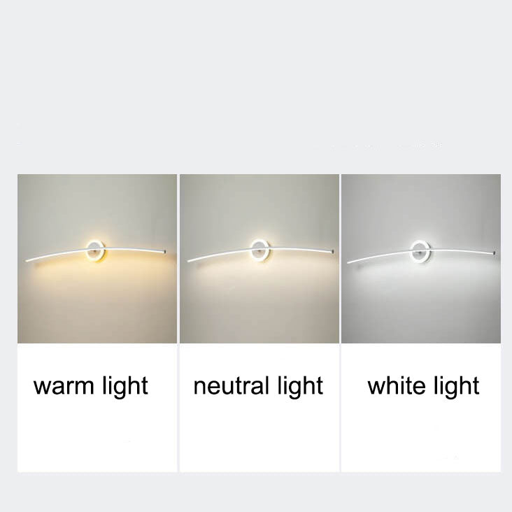 Curved Line LED Mirror Front Light Wall Sconce Lamp