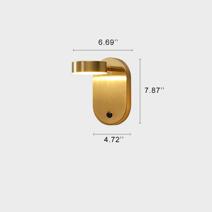 Minimalist Copper Cylinder 1-Light LED Wall Sconce Lamp