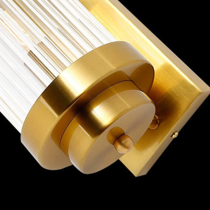Crystal Cylinder Column Rotation 2-Light Wall Sconce Lamp