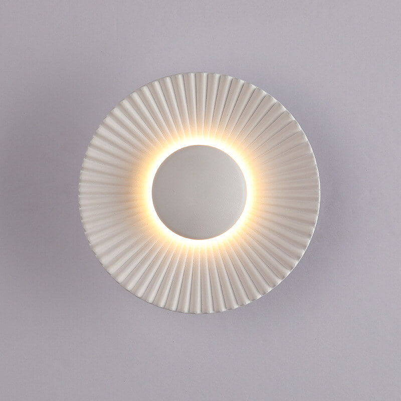 Round Shell Textures Aluminum 1-Light LED Wall Sconce Lamp