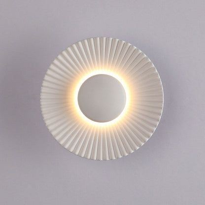 Round Shell Textures Aluminum 1-Light LED Wall Sconce Lamp
