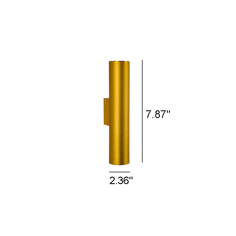 Simple Aluminum Cylindrical 2-Light LED Wall Sconce